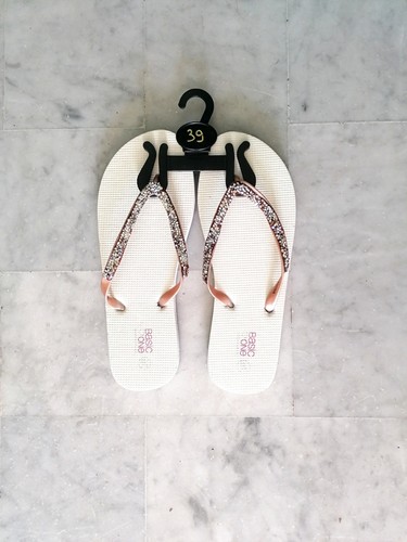 Tongs claquettes blanc - , strass