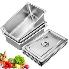 Plat Four Set de 3 Bac Gastro Inox Plat Inox Avec Couvercle 325 x 175 x 65 cm...