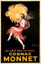 Affiche Alcool Originale, Cappiello, Cognac Monnet, Liqueur, Salamandre, 1927