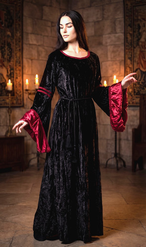 Robe velours maxi - en,