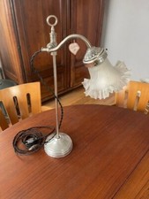 lampe de table art deco nickelé tulipe fleur-nickel art deco table lamp tulip