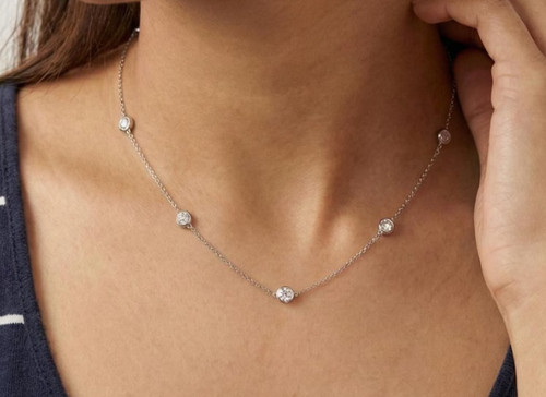 Collier station diamant - , en