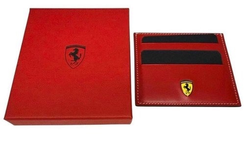 Ferrari red leather card - ferrari,