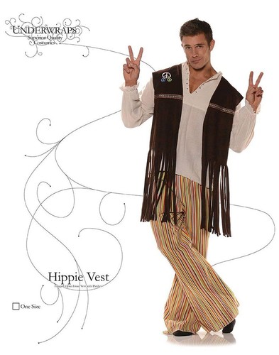 Costume gilet hippie - costume, marron