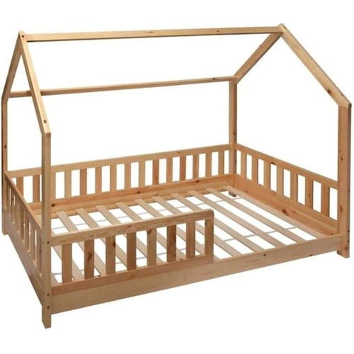 Lit cabane enfant beige - lit,
