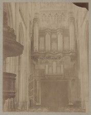 France église Cathédrale L'orgue Vintage albumine ca 1880   