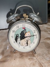 ancien Réveil Vintage Tintin & Milou – Avronel – Métal Chromé Fonctionnelle 