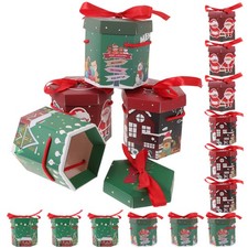  Boîte cadeau de noël 16 pièces, boîte à bonbons en carton, conteneurs de