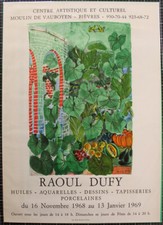 Raoul DUFY Affiche originale Lithographique  1968 Moulin de Vaudoyen Bièvres
