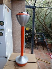 VINTAGE années 70 cendrier sur pied ORANGE Haut 62cm,  Diametre cendrier 14,  cm