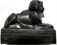 Rare sculpture Egyptienne antique corps lion visage humain Sphinx 11,5x10x4 cm 