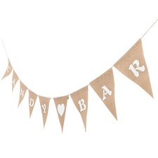 Candy Bar Burlap Flag Banner