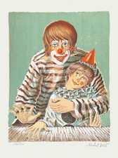 Michel VIOT Les clowns 1975 lithographie signée