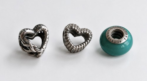 Lot charms pandora argent - 3,