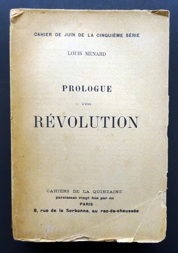 Prologue une révolution - d'une,