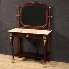 Coiffeuse console avec miroir style ancien Empire onyx dessus 20ème siècle