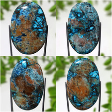 Veines de rivière ~ 4 pierres précieuses cabochon ovale shattuckite naturelle...