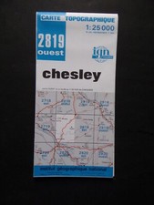 carte IGN 2819 ouest - CHESLEY - 01/1983