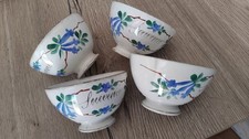 4 petits Bols déco faïence Creil et Montereau HBCM Vintage Souvenir 