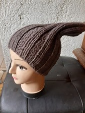 BONNET LONG TRICOTE MAIN LAINE MÉLANGÉE COULORIS  MARRON TAUPE HOMME FEMME