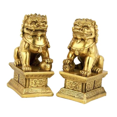 Paire statues lion de - de,