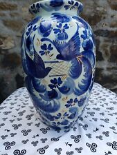 Hubert Béquet grand vase oiseau bleu 38cms