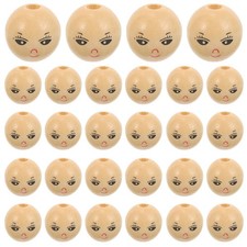  50 Pcs Billes En Bois Visage