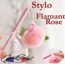 Stylo gel peluche Flamant Rose