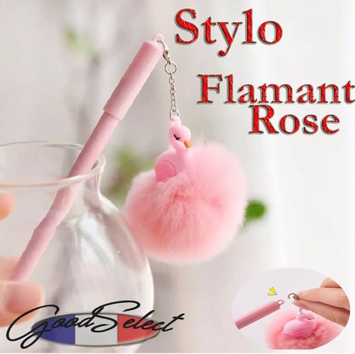 Stylo gel peluche - , flamant