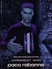 Publicité Papier - Parfum "Ultraviolet" de Paco Rabanne de 2002, Alex Manning