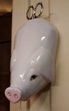 DÉVIDOIR A FICELLE MURAL de cuisine COCHON vintage en céramique avec ciseaux