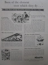 7/1947 PUB SHORT BROTHERS SOLENT FLYING BOAT BOAC HYDRAVION ORIGINAL AD