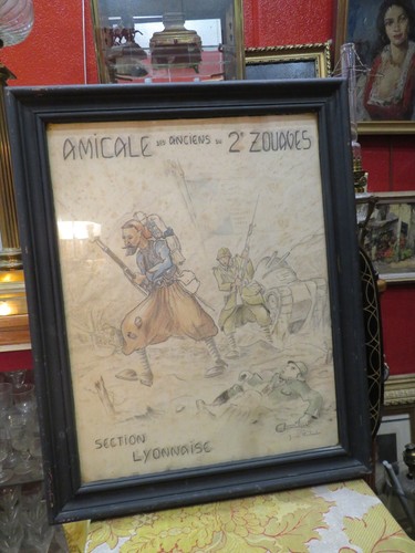 Ancien grand dessin - ancien, militaire