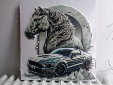 TOLE METAL MUSTANG CHEVAL 40,5