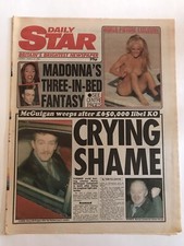 Daily Star 1992 sex era Madonna cover + 2 page spread