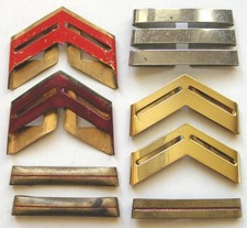 LOT de 8 ANCIENS INSIGNES GALONS D'EPAULES GRADES METTALIQUES