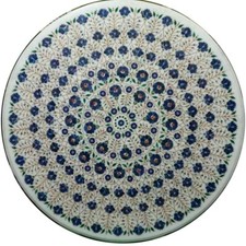 42 " Rond Table Top Incrustation Pierre Handmade Art Décor Maison