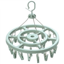 Étendoir rond à pinces anti-vent en plastique pour chaussettes et sous-vêtements