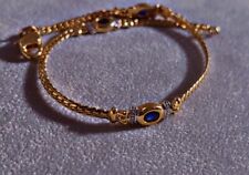 Bracelet plaqué or saphir bijou cadeau Noel