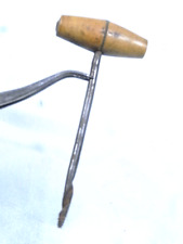 🇫🇷 ANCIENNE VRILLE MINIATURE FER FORGE BUIS OUTIL METIER DU BOIS ART POPULAIRE