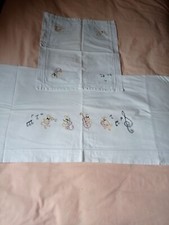 Parure drap lit d'enfant 115 x170 CMS canard musique bébé,taie 57 x38