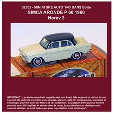 1524 MINIATURE SIMCA ARONDE P60 1960 DANS BOITE 9,99
