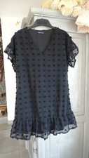 petite robe noire en 38 40 neuve a volant et pois