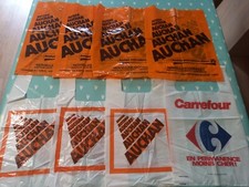 8 sachets plastiques plastic bags vintage 70's 80's Auchan Carrefour neufs