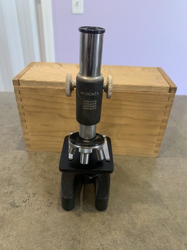 Vintage microscope wooden - vintage,