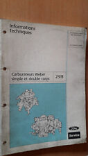 Ford carburateurs WEBER simple double corps: documentation présentation - CG7341