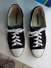 Chaussures Basket Noire Lacet Blanc en Toile CONVERSE ALL STAR P 38 /38.5 