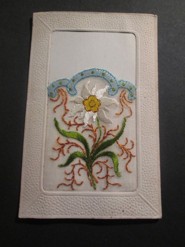 Carte brodee paquerette - carte,