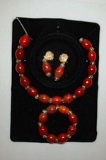 Red African cultural bead with
