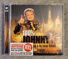 CD x2 Album  Johnny Hallyday  100% Johnny - Live À La Tour Eiffel / 2000 Sticker